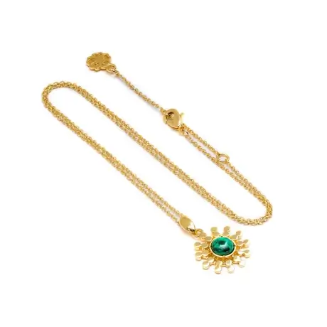 Etrusca Sun Drop Pendant with Malachite