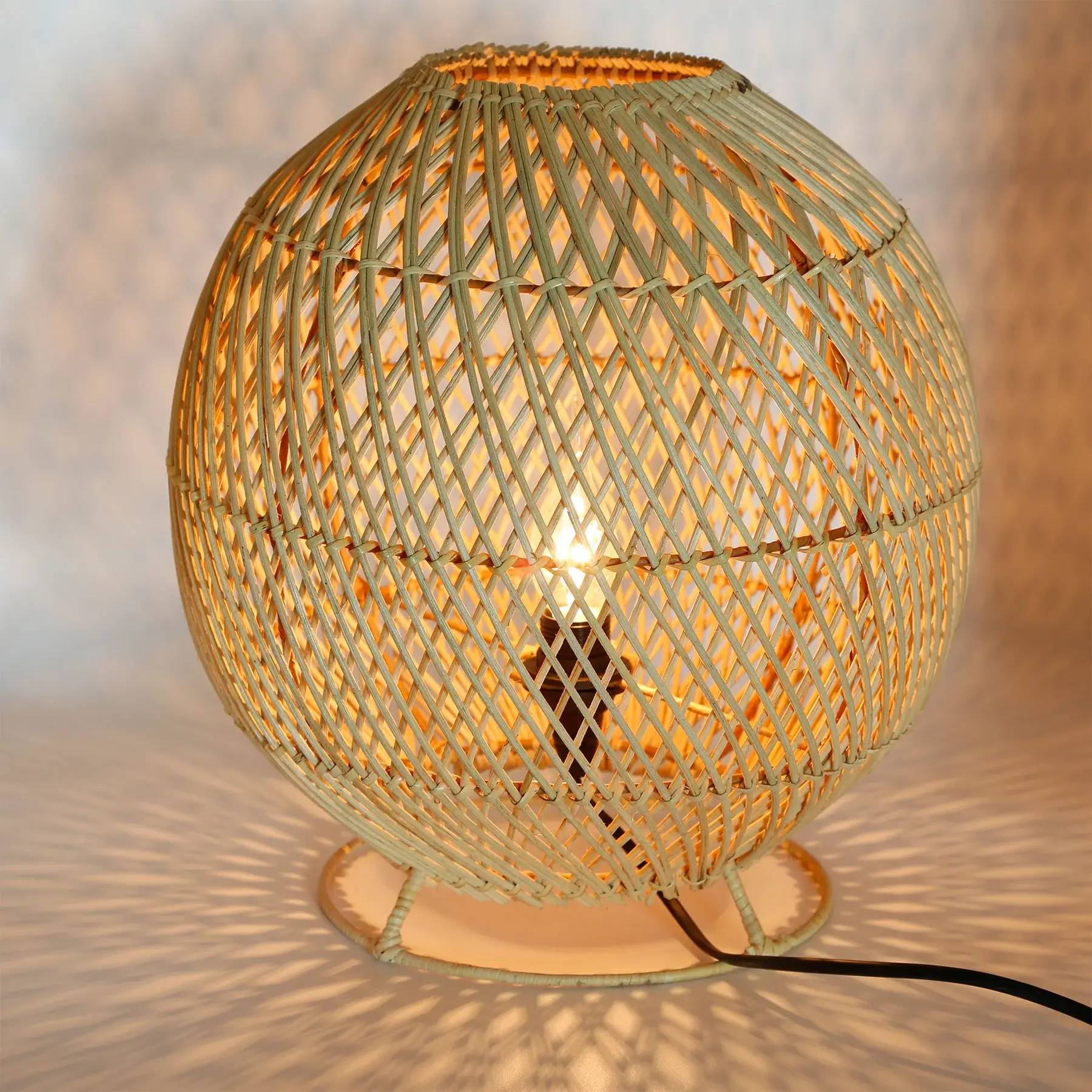 Boho Rattan Table Lamp