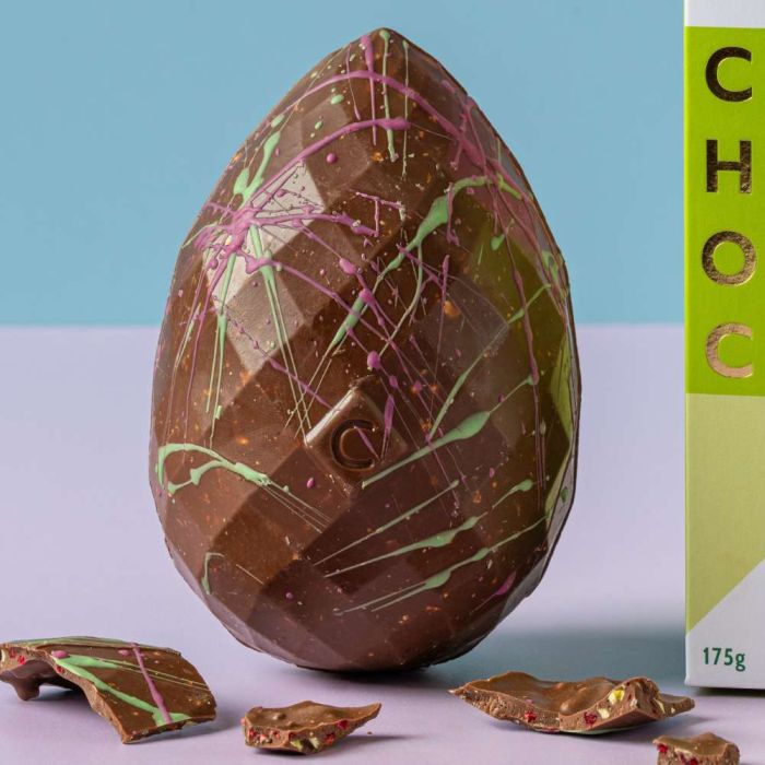Pistachio & Raspberry Milk Chocolate Egg