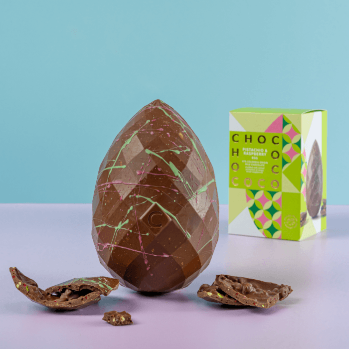 Giant Pistachio & Raspberry Milk Chocolate Egg