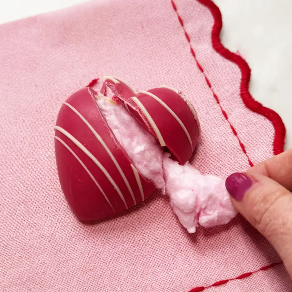 CandyFloss filled Chocolate Heart