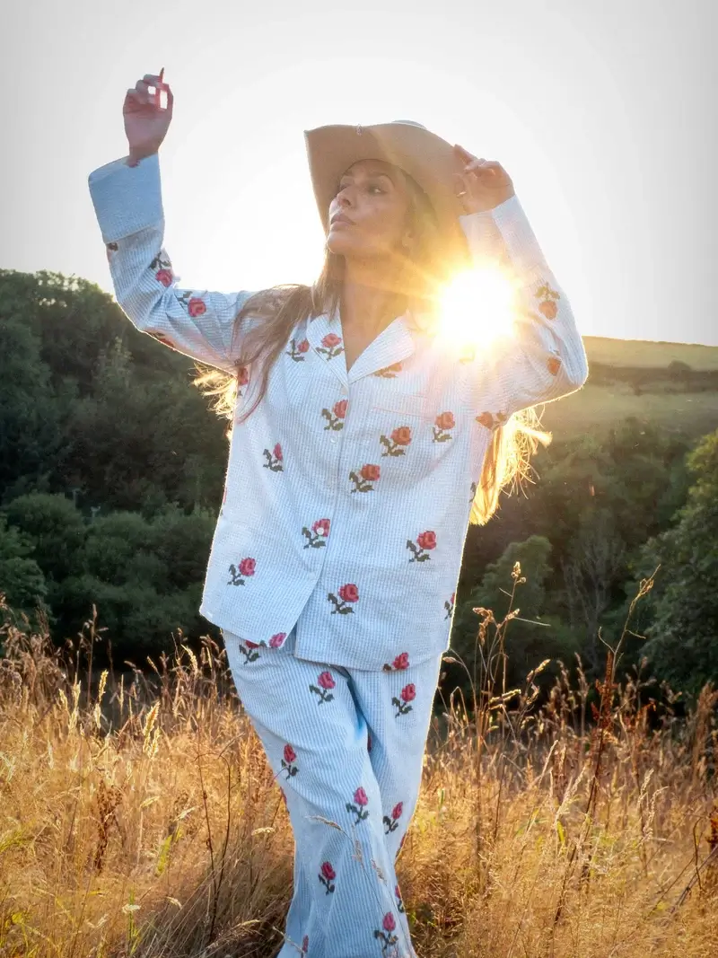 English Rose Embroidered Pyjamas