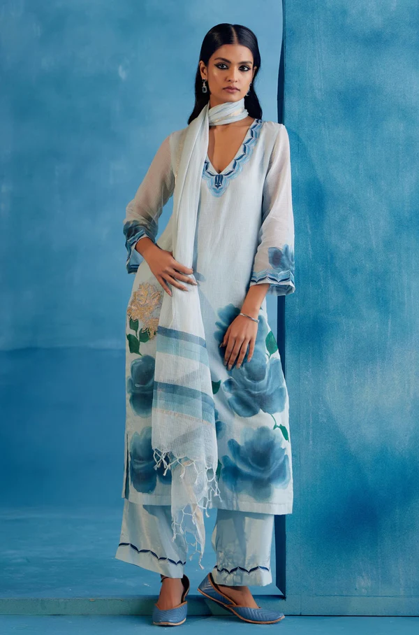 Blue Cotton Kurta