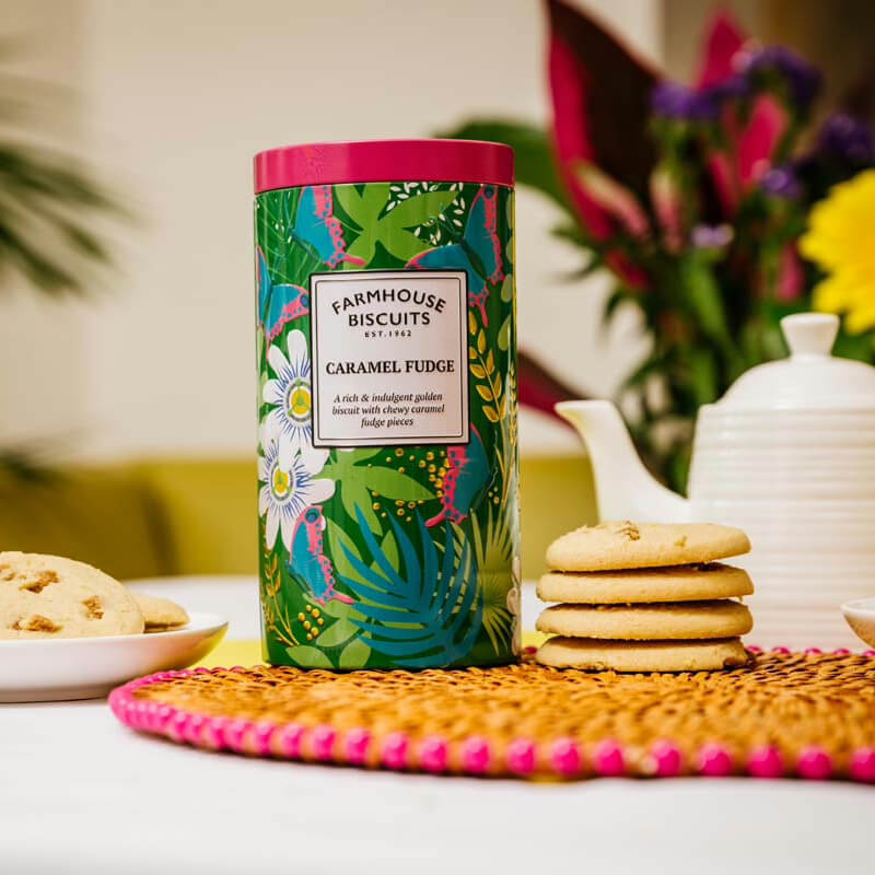 Tropical Caramel Fudge Biscuit Tin