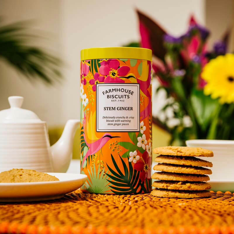 Tropical Stem Ginger Biscuit Tin