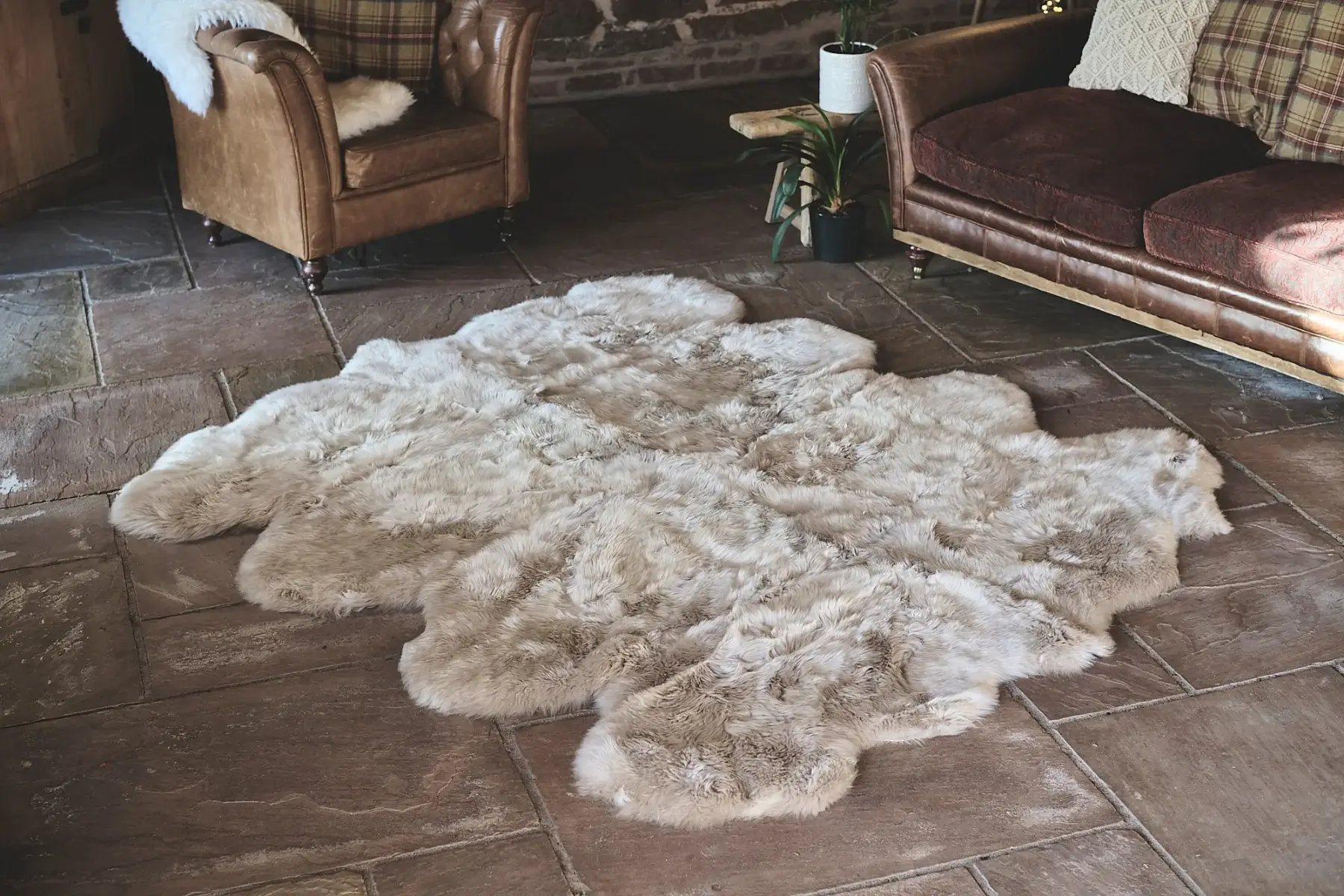 Stone Octo Sheepskin Rug