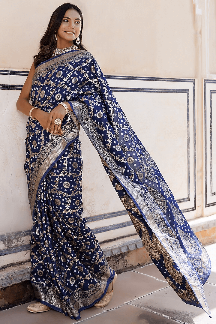 Blue Dola Silk Saree