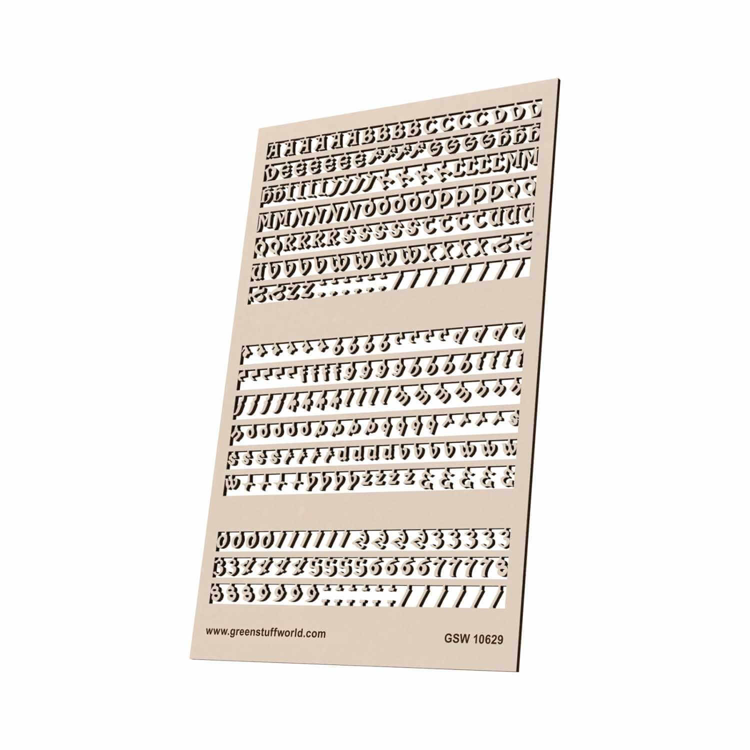 Gothic letters & numbers 4mm
