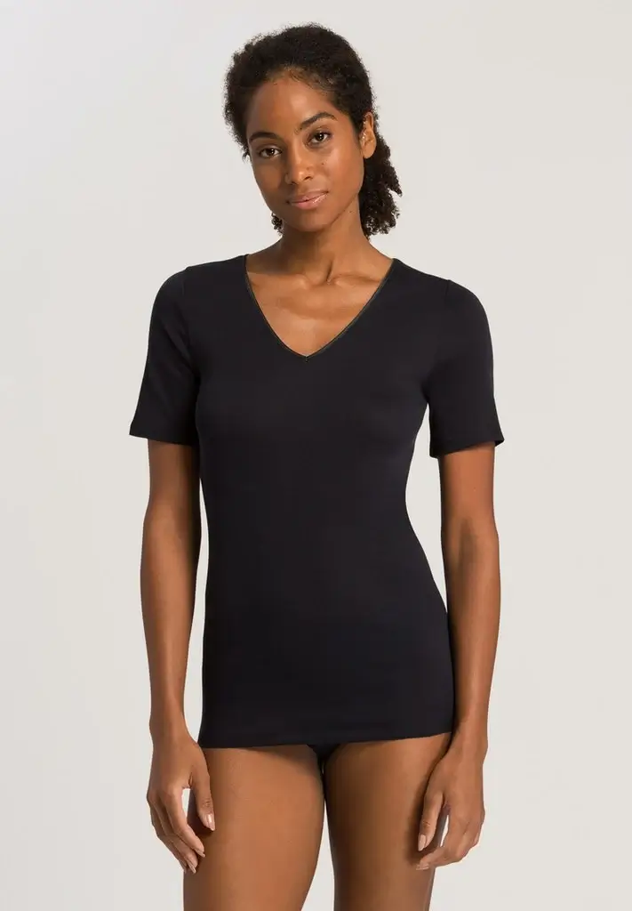 Cotton Seamless V-Neck Top