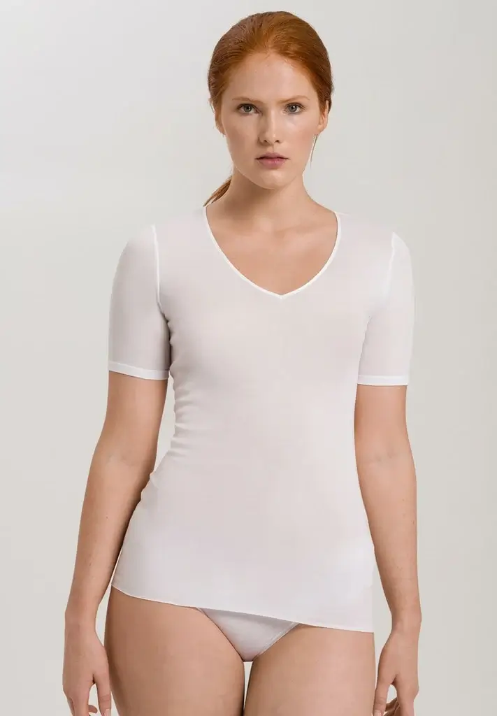 Cotton Seamless V-Neck Top