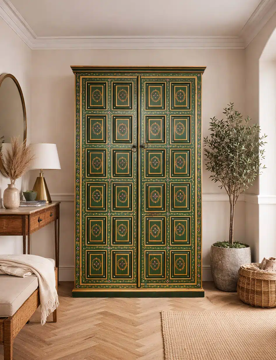 Green Vine Large Panel Cupboard