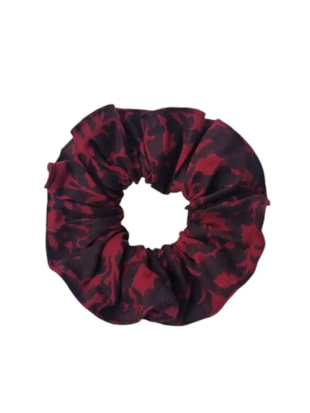 Red and Black Floral Scrunchied