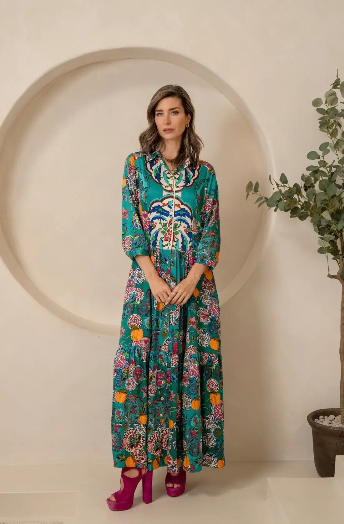 Kasbah Lagoon Maxi Shirt Dress