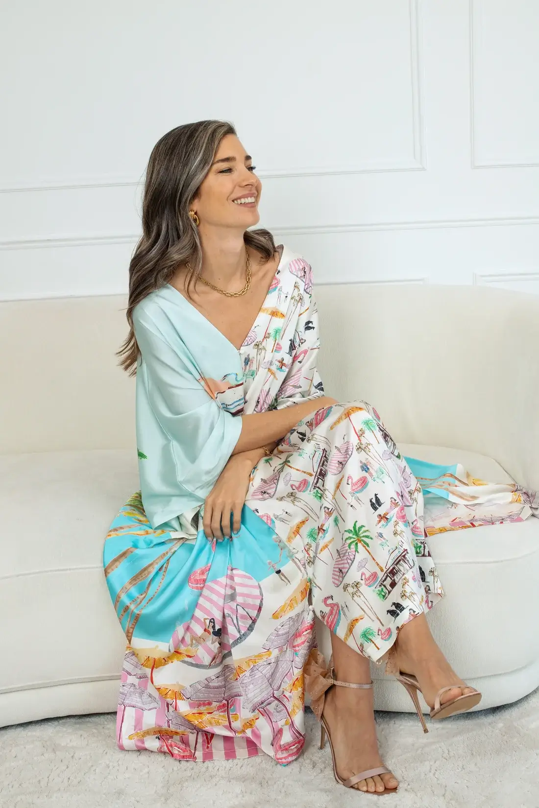 Ping Flamingo Club Kaftan Dress