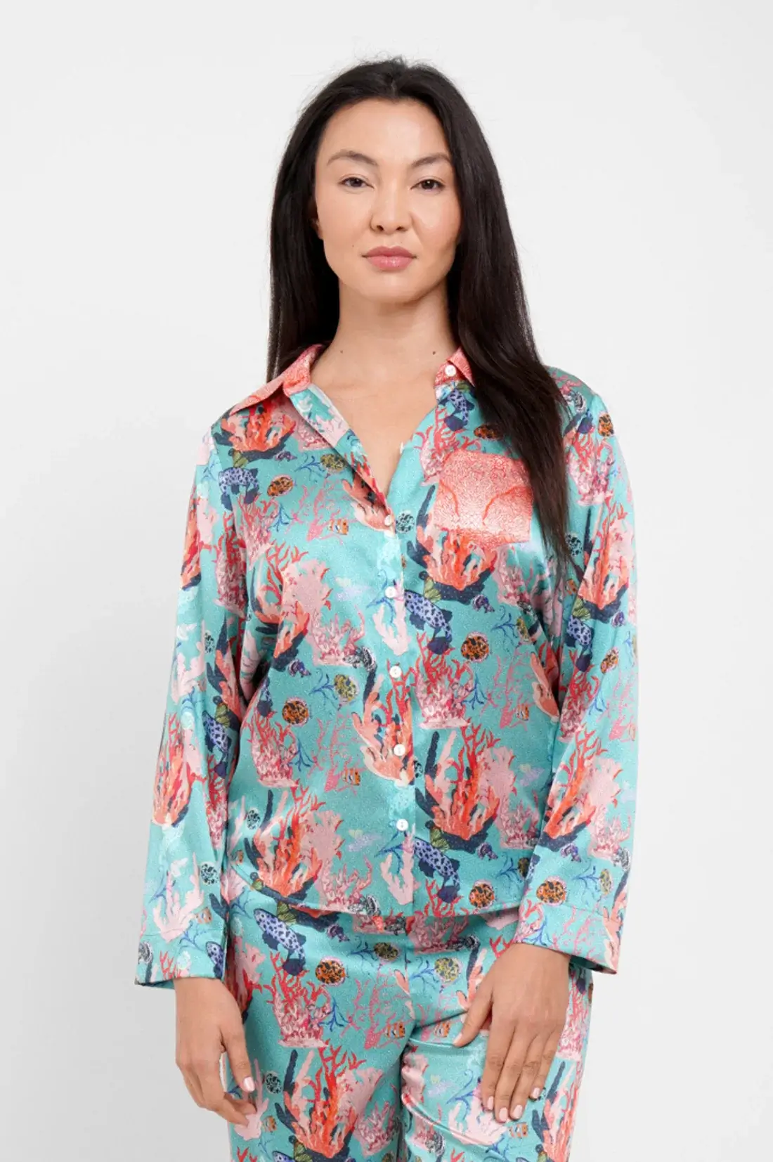 Underwater Coral Long Sleeve Pyjama Top