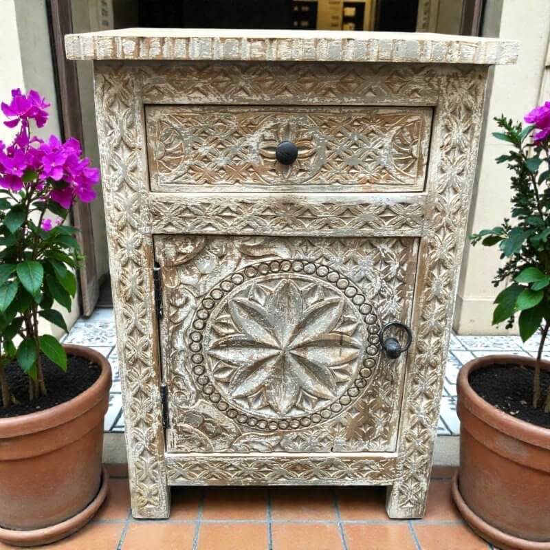 Carved Beside Cabinet