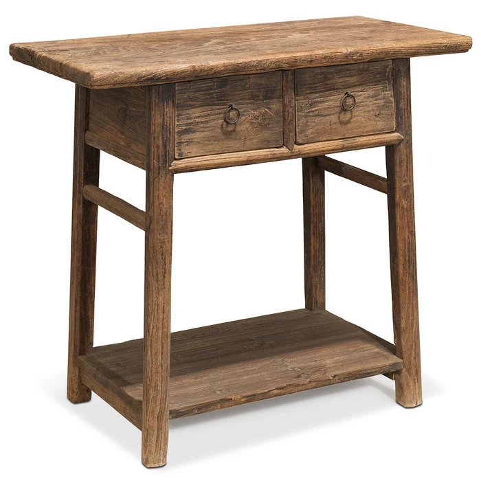 Elm Two Drawer Side Table