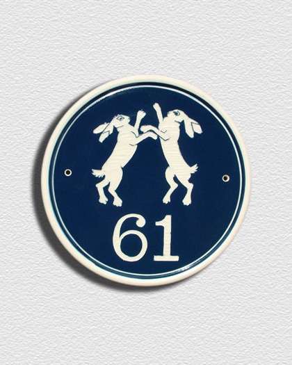 Boxing Hares House Sign