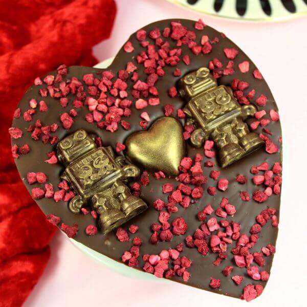 Love Bot Dark Chocolate Raspberry Heart