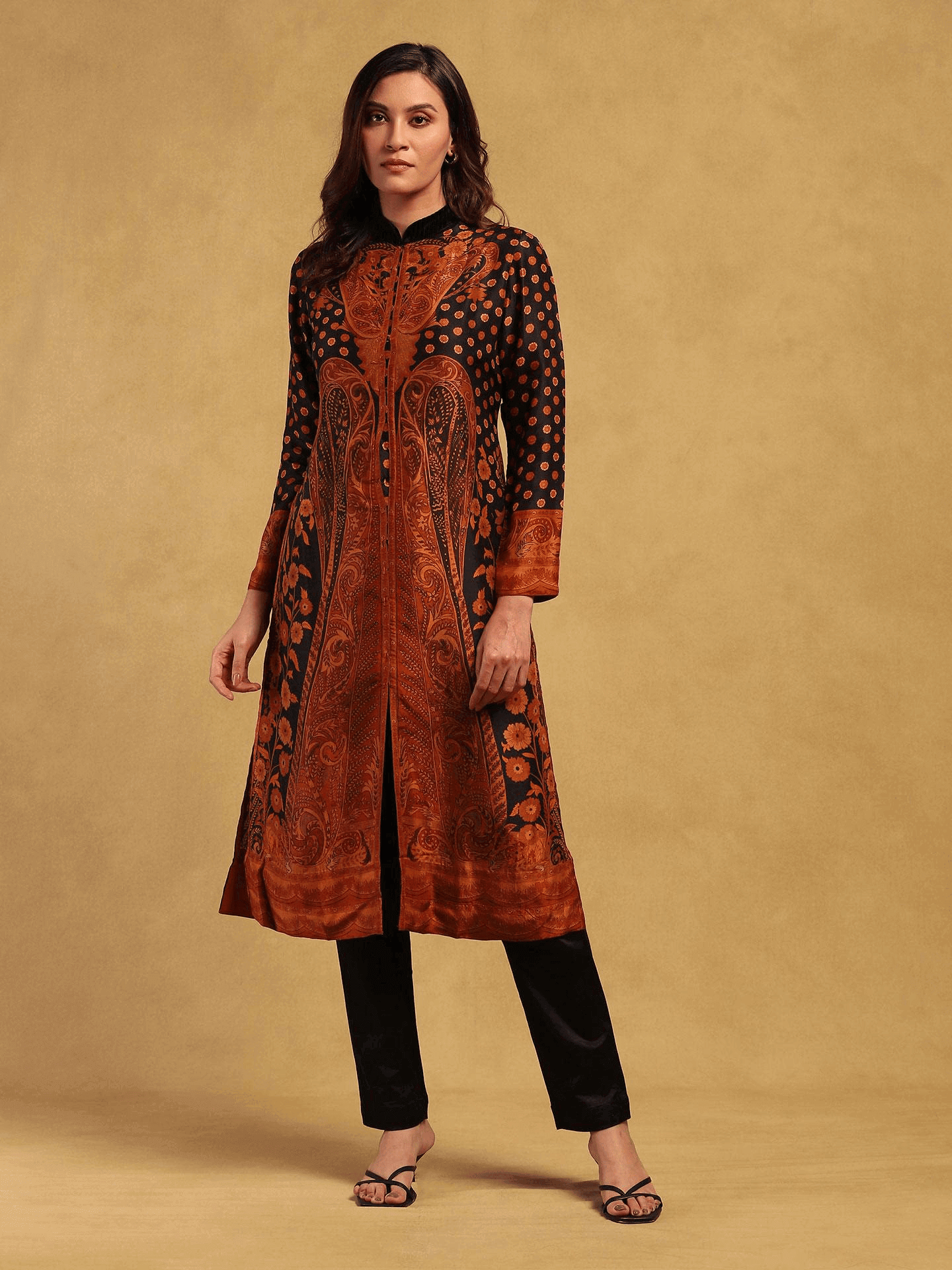 Black & Rust Mehroz Kurta