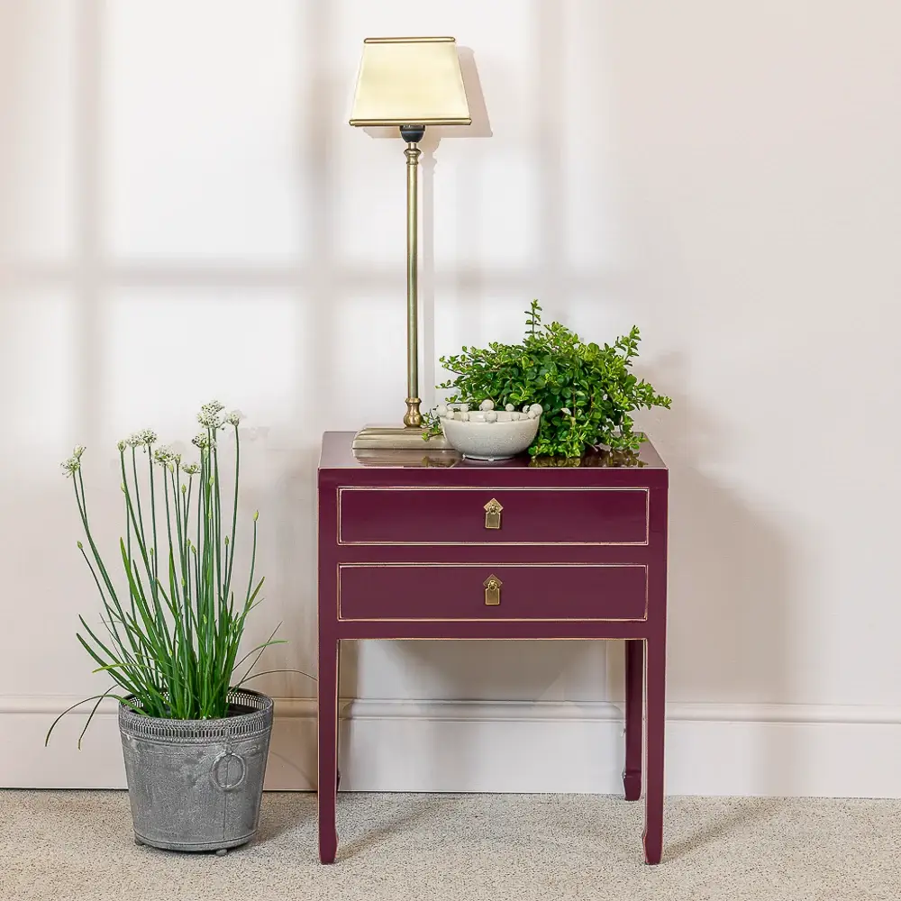 MANDARIN Mulberry Red Lamp Table