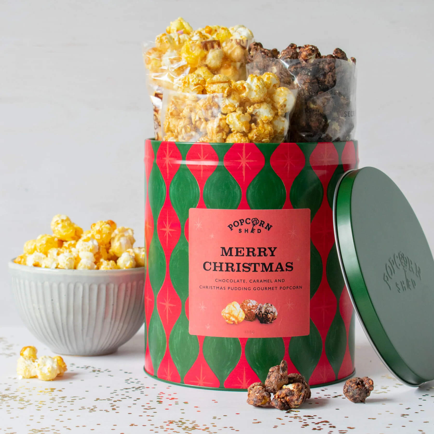 Merry Christmas Popcorn Gift Tin
