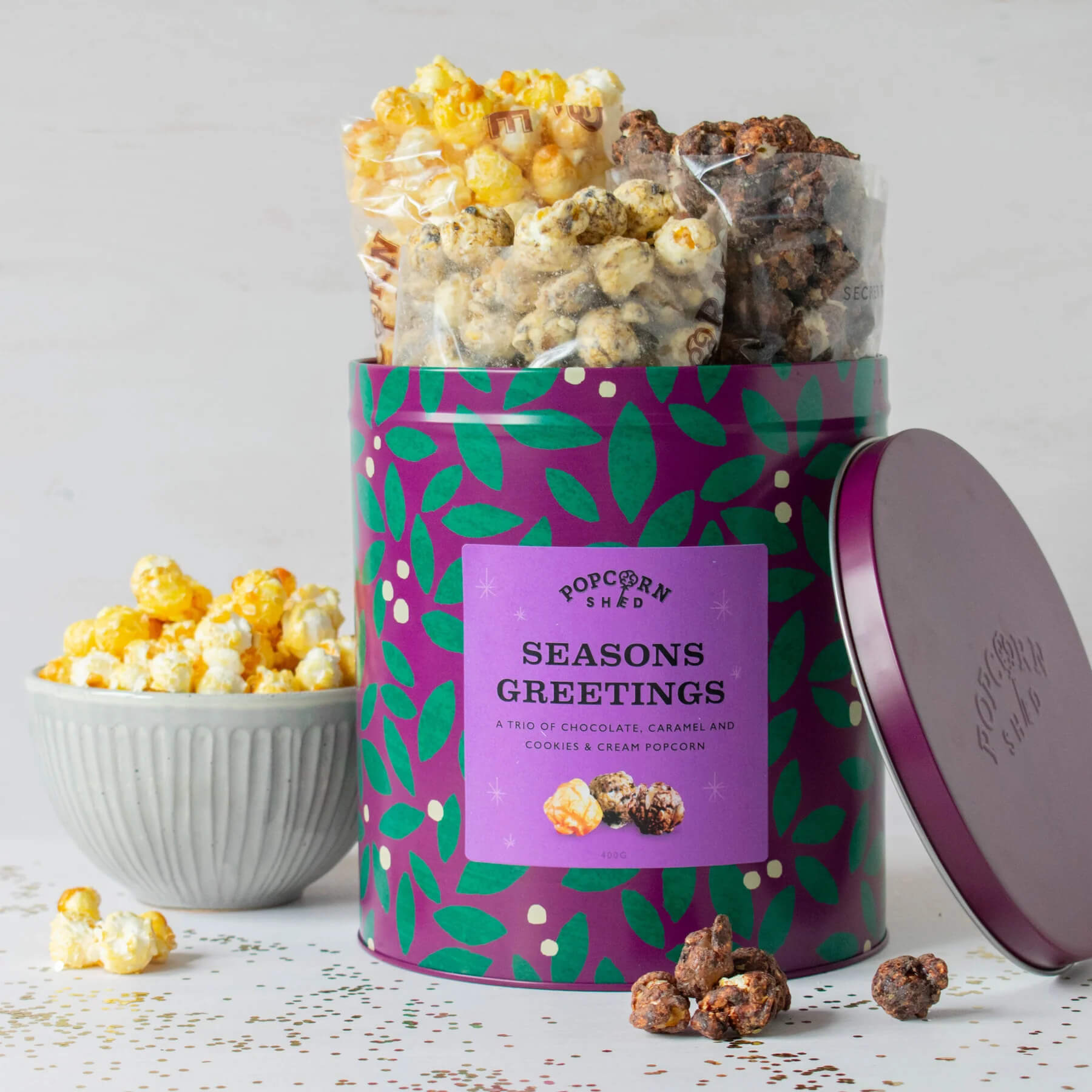 Season's Greetings Popcorn Gift Tin
