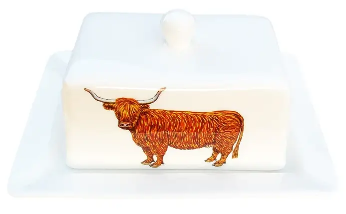 Highland Cow Butter Dish
