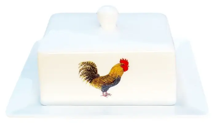 Cockerel & Hen Butter Dish