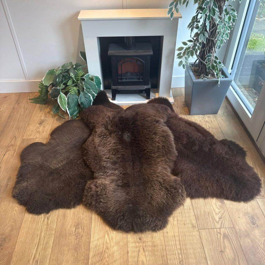Brown Undyed Sheepskin Rug