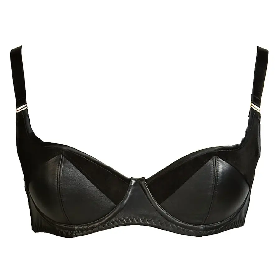 Ava Leather & Suede Bra