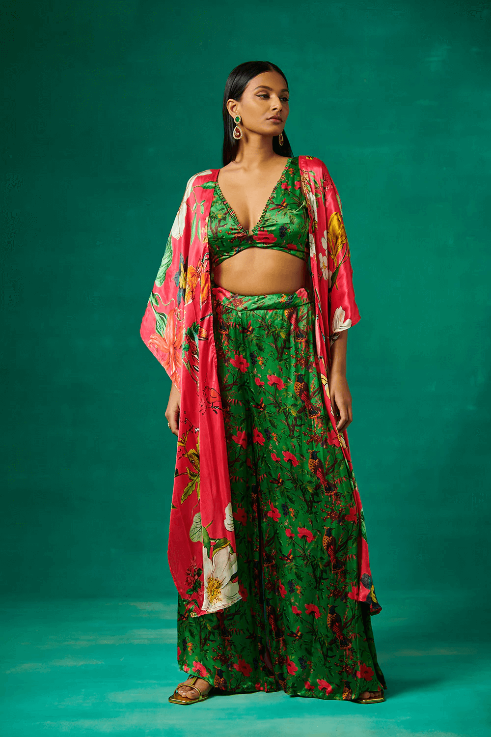 Pink & Green Three Piece