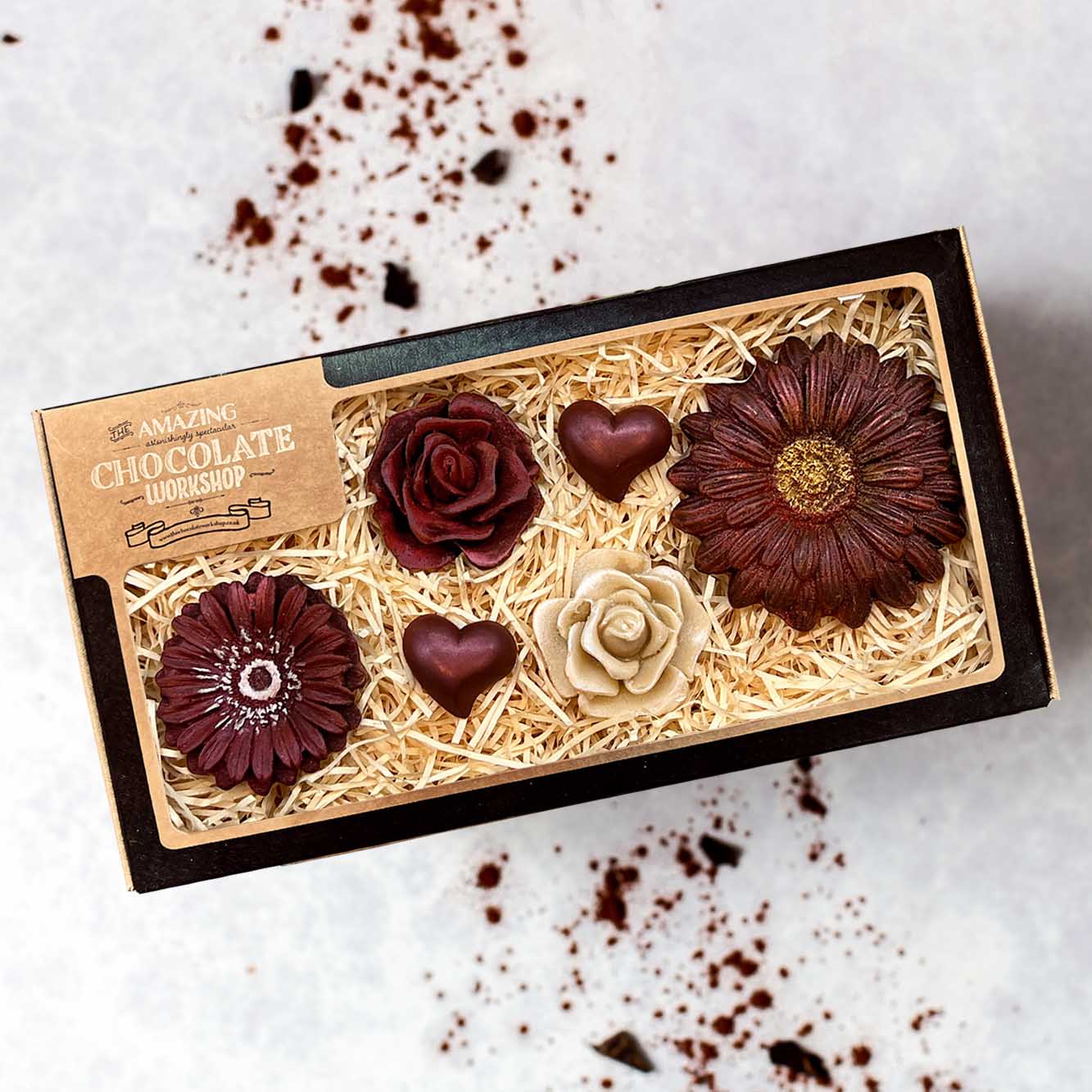 Chocolate Hearts & Flowers Gift Box