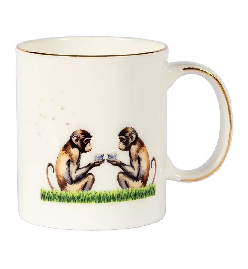 Two Monkeys Bone China Mug