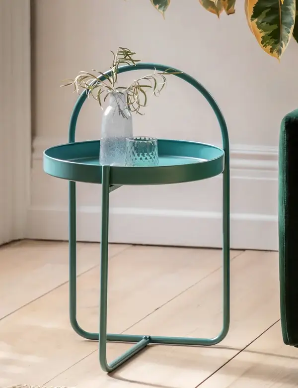 Arched Teal Side Table