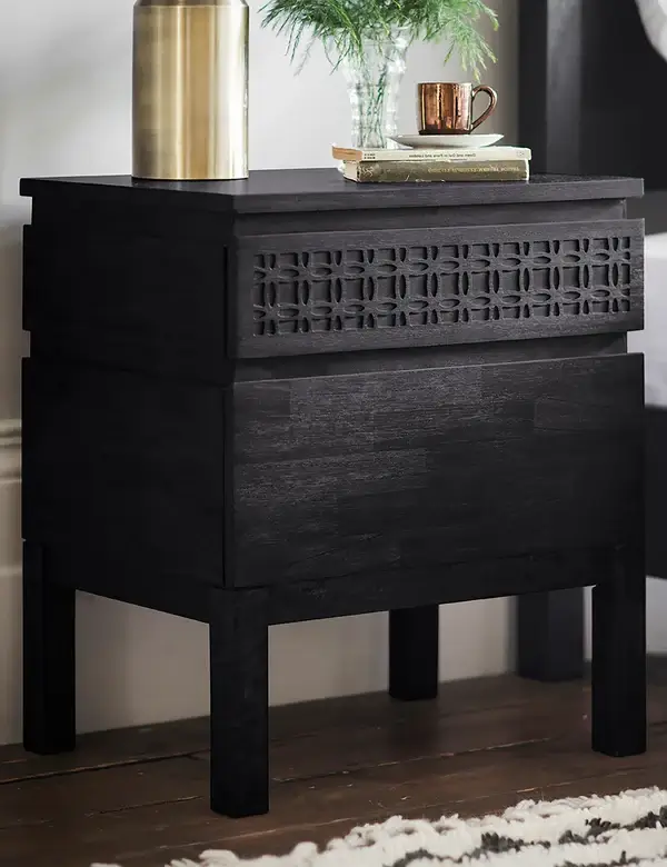 Nomad Black Bedside Table