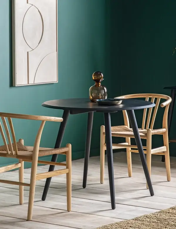 Larvik Black Round Dining Table