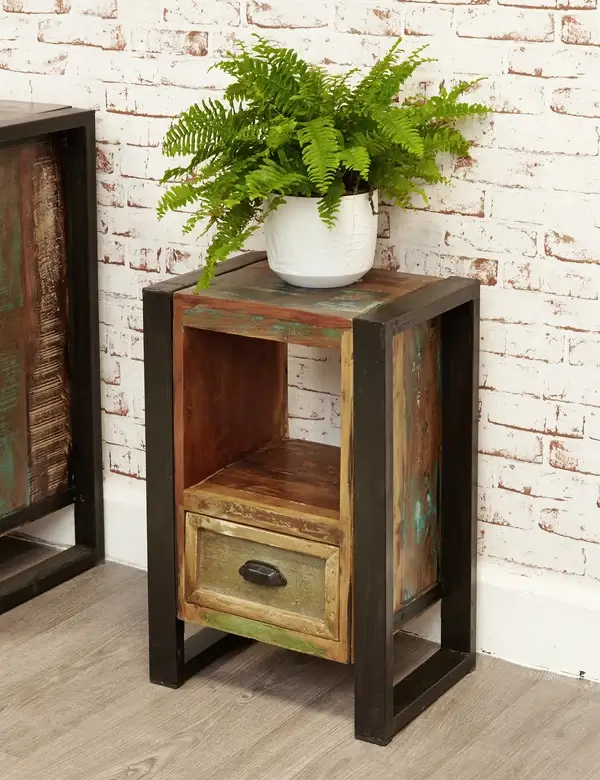 Industrial Reclaimed Beside Table