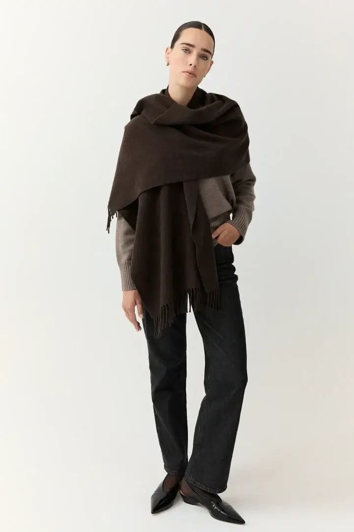 Dark Brown Woven Scarf