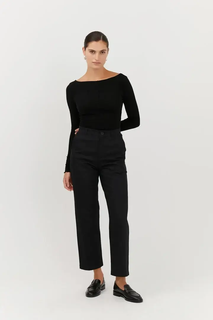 Black Straight Leg Pants