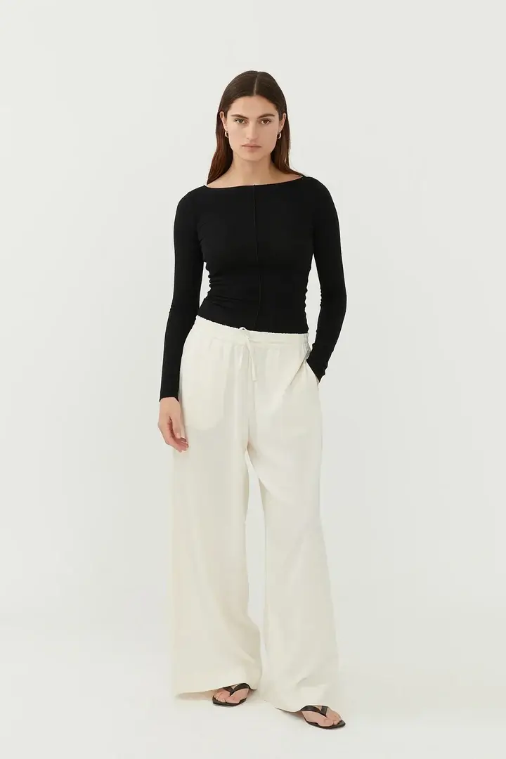 Ecru Drawstring Pants
