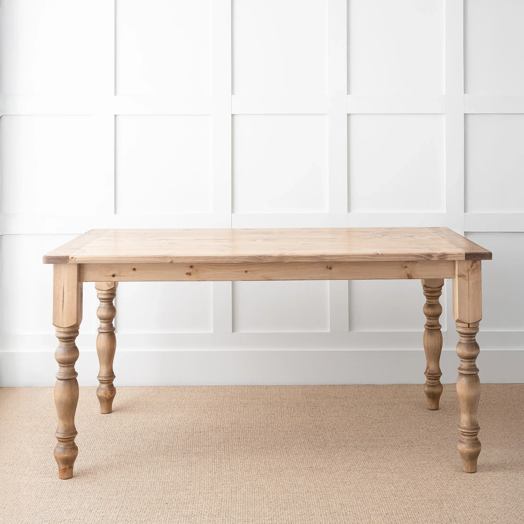 Traditional Pine Farmhouse Dining Table